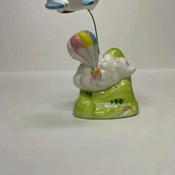 Kato Kogei Musical Around the World Figurine Ceramic Hot Air Balloon Green Blue - Picture 2 of 5